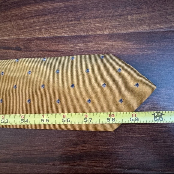 BROOKS BROTHERS “346” Pure Silk Gold and Blue Classic Tie - Picture 8 of 8
